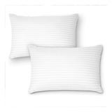 Set X2 Almohada Microfibra Vellon Siliconado Lavable 70x40cm