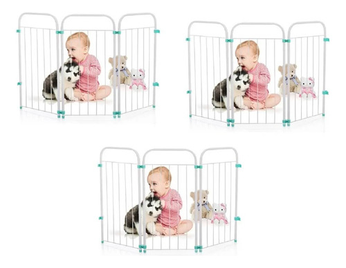 Kit 3 Portões Grade Proteção Pet Bebe Versátil 35 A 106cm