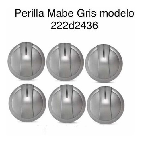 Perilla Para Estufa Mabe Plata 222d2436 Juego 6 Pzas