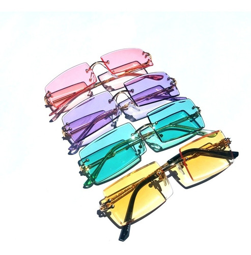Anteojos De Sol Cuadrados Gafas Tendencia Sin Género Colores