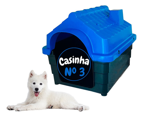 Casinha Azul De Cachorro N3 Medio/pequeno Porte Resistente