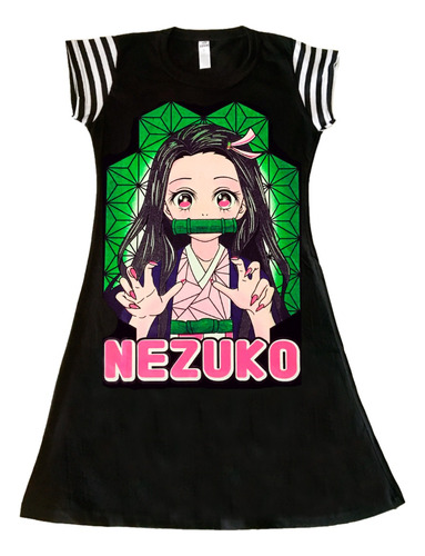 Vestido De Algodón Estampado Talles D 10 Al 16 Kuromi Nezuko