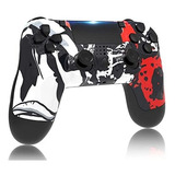 Control Mando Para Ps4 Blanco, Rojo Y Negro - Yuyiu