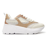 Zapatillas Vizzano Blanco Y Beige Con Cordones Para Mujer