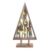 Pinheiro De Natal Madeira E Pinhas Led 1un 42x22x7cm 1108031