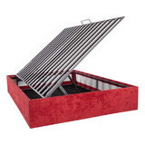 Base De Cama Closet Queen Size Dormimundo Color Rojo