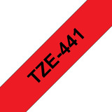 Cinta Brother Tze441 Negro Sobre Rojo 18mm X 8mts