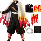 Cosplay De Anime Demon Slayer Train Mugen Rengoku Kyojuro;