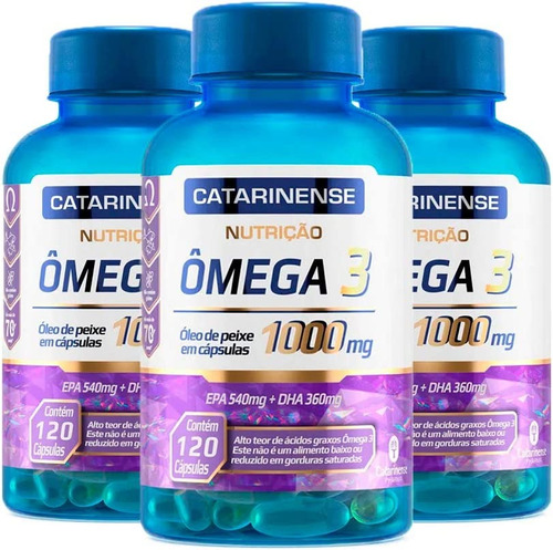 Kit 3 Ômega 3 1000mg Catarinense Pharma (360 Cápsulas)