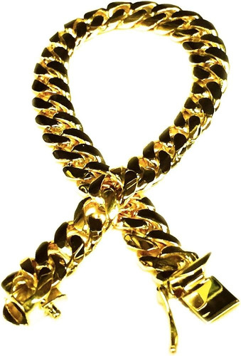 Cadena Hombre Oro 14k Cubana Collar Ancho Nominal 18mm