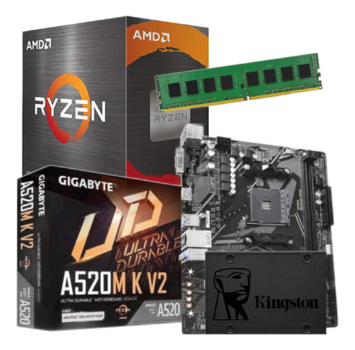 Combo Actualizacion Pc Amd Ryzen 5600g Mother 8 Gb Ssd 120