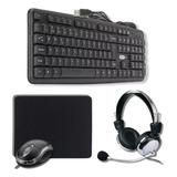 Teclado Abnt Windows Mouse Led Fone De Ouvido Gamer Mousepad