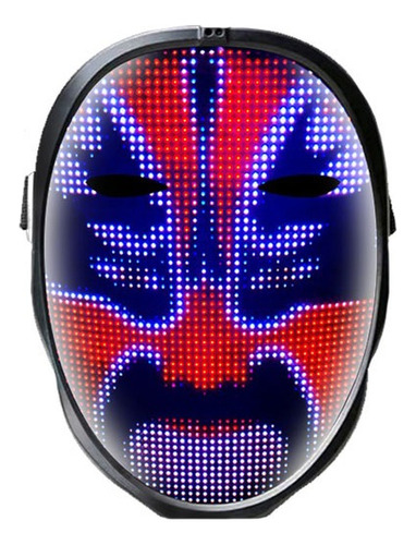 Máscara Led De Halloween Patrón De Bricolaje Bluetooth