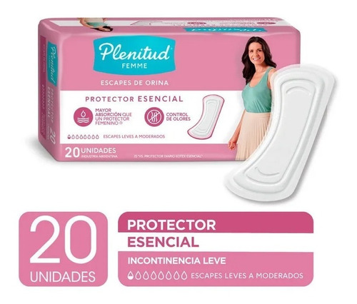 Plenitud Femme Protector Esencial X20. Incontinencia Leve