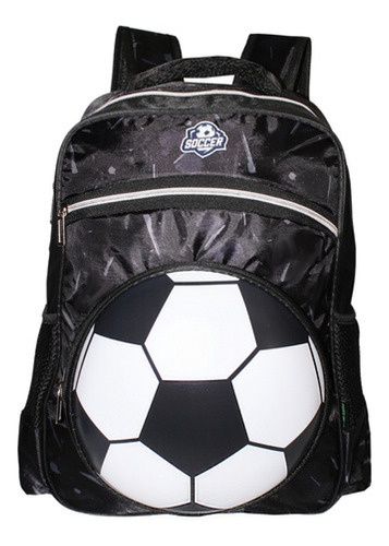 Mochila Infantil Bola De Futebol Alto Relevo 3d Costas Escol