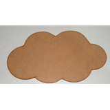 Nuvem Mdf Cru Decoração Aplique Recorte Laser 29cm Kit Com 6