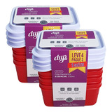 Kit 8 Potes Plásticos Dup Bpa Free 250ml Microondas Freezer