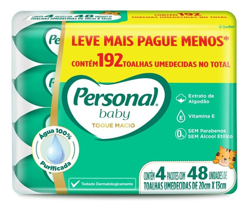 Toalhas Umedecidas Personal Baby C/ 576 Unidades