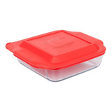 Fuente Cuadrada 20cm Pyrex 1.9 Litros Tapa Vidrio Horno