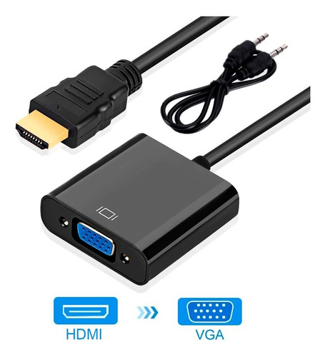 Adaptador Conversor De Video Hdmi-macho X Vga-femea 