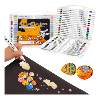 Ecovida® 60 Colores Marcadores Acrílica Pincel Plumones Punta Pincel Para Cómic Diseño Dibujo Escolar Caja De Colores Dibujo Plumones Marcadores Punta Pincel de Pintura Plumones de Agua | MercadoLibre