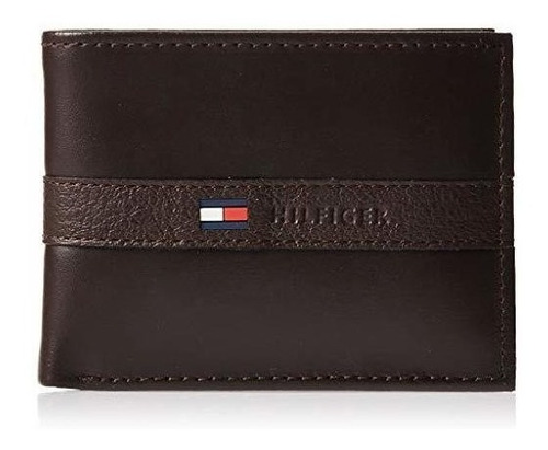 Billetera De Cuero Marron Para Hombre Tommy Hilfiger