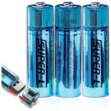 Baterías Aa De Litio Recargables Por Usb, Capacidad Gr...