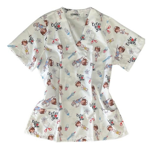 Camisa Hospitalar Feminina Enfermagem Estampada