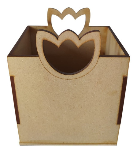 Canastilla De Madera Para Regalo, Tulipán, Mdf