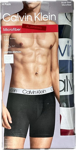 Pack X4 Calzoncillos Boxer Calvin Klein Original. Talle Xl