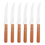 Cuchillo Tramontina Dynamic Acero Inoxidable Mango Madera X6