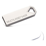 Pen Drive Multilaser Diamond 64gb Usb 2.0 Pd852 Metálico