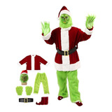 Traje Navideño De Papá Noel Grinch De 7 Piezas