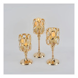 Set Candelabros De Cristal - 3 Unidades