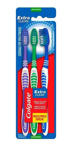 Escova Dental Extra Clean 3unid - Colgate