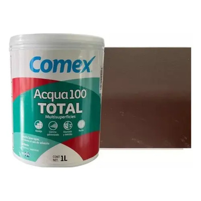 Esmalte Brillante Acqua 100 Comex Color Chocolate Base Agua 1l Multisuperficies