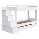 Cama Treliche Infantil Com Escada Nicho E Gaveta Branco