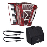 Acordeon Sanfona 80 Baixos Michael Acm8007n Prd C Bag E Case