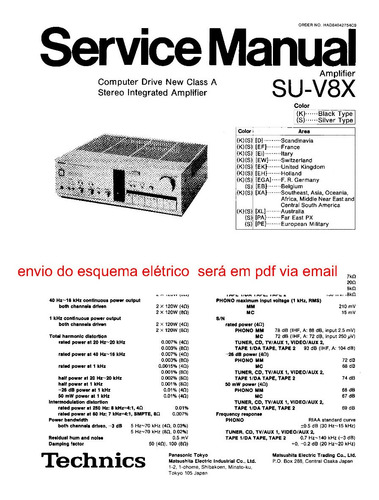 Esquema Amplific Technics Su V8x Suv8x Suv 8x    Via Email