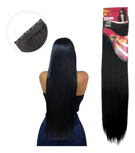 Cabelo Aplique Tic Tac Fibra Orgânica Weng 140 Gramas 70 Cm