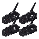 Pack X4 Intercomunicador Bluetooth Fox V6 Pro Max P/moto