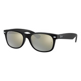 Ray Ban Rb2132 622/30 New Wayfarer Plata Espejo Negro Mate