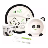 Kit Alimentación Divertida Bebes X5 Vajilla Plato Vaso Loza