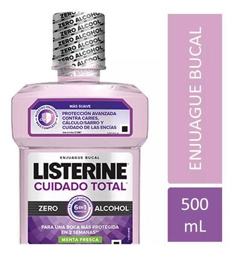 Listerine Enjuague Bucal Cuidado Total Zero Alcohol 500 Ml