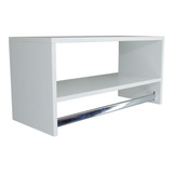 Cabideiro Com Nicho 60cm + Rack 2 Nicho Branco De 1m 