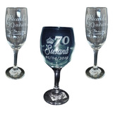 Copas Grabadas Laser, Champagne/vino/agua Souvenir X12