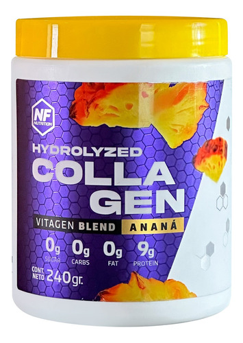 Nf Nutrition Collagen Colageno, Acido Hialuronico Sabor Ananá