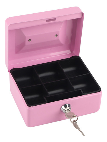 Caja Fuerte Seguridad Metalica Para Dinero Con Llaves, Rosa