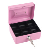 Caja Fuerte Seguridad Metalica Para Dinero Con Llaves, Rosa