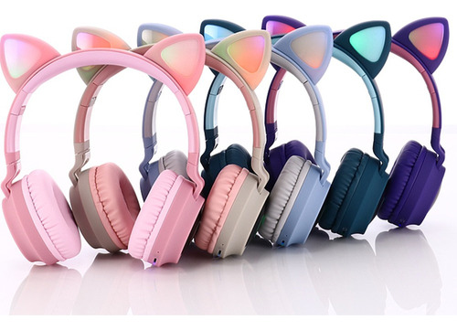 Audífonos Kawaii Cat Ear Bluetooth 5.0 Led Audífonos